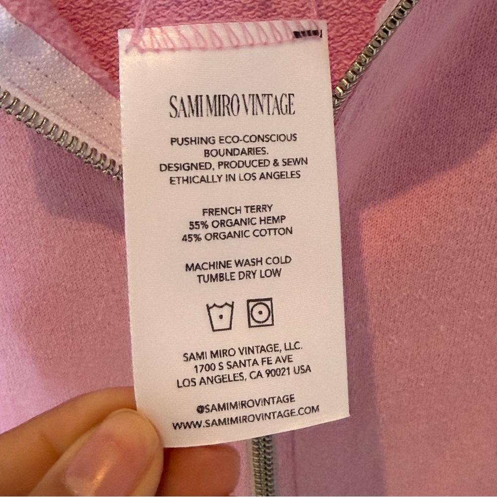 Sami Miro Vintage Pink Cropped Hoodie - Picture 4 of 7